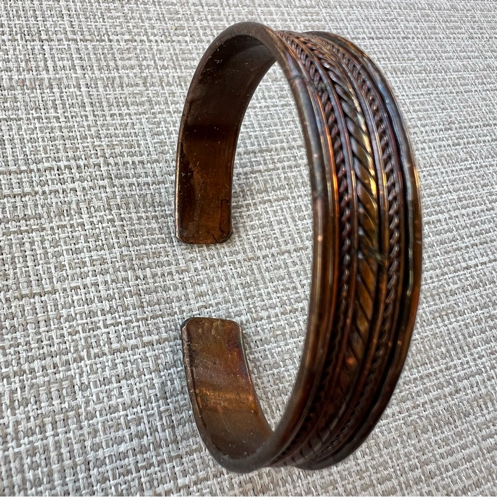 Vintage Solid Copper Cuff Bracelet Native American Southwest Style